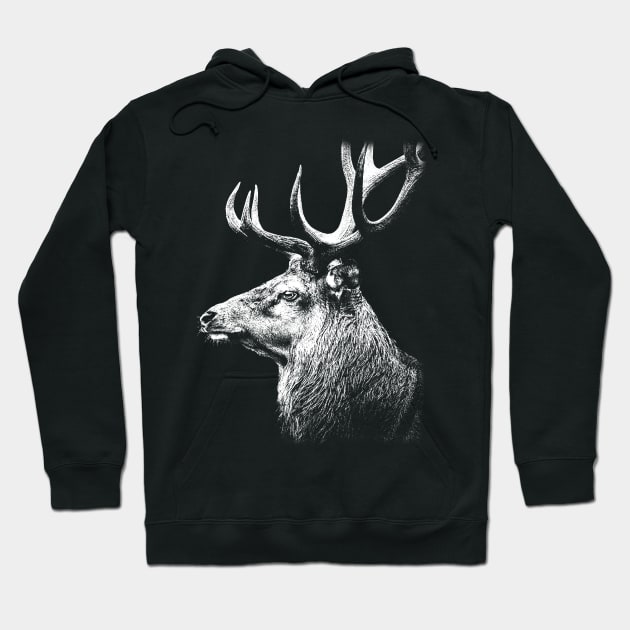 Deer / Risograph Artwork Hoodie by Riso Art